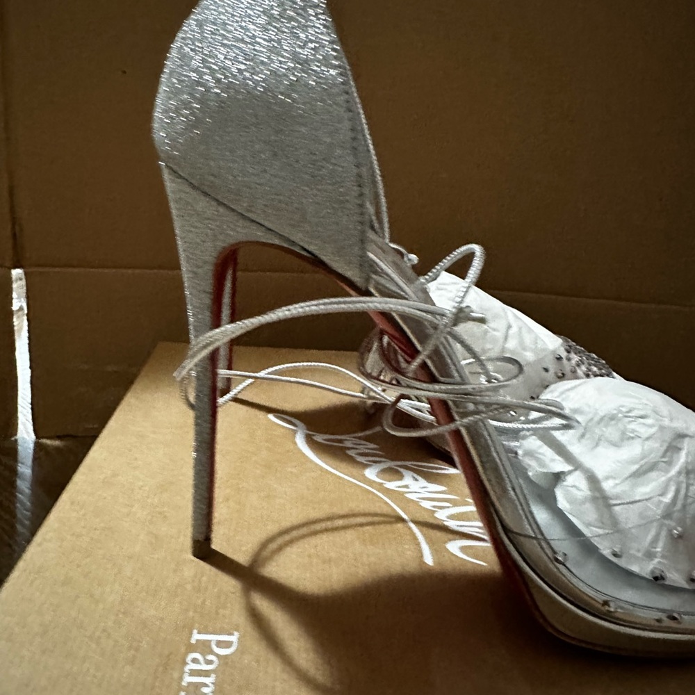 SOLD Christian Louboutin PVC crystal and glitter wrap around heels - Picture 3 of 6